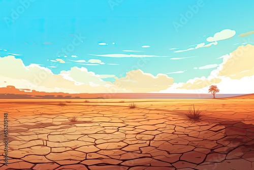 drought nature landscape hot summer illustration