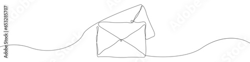 Envelope one line drawing vector. Postcard continuous line drawing vector. A set of envelopes with a single line drawing. Background outline line envelope for letters vector.