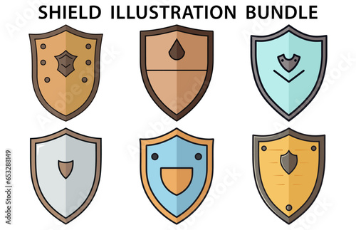 Shield Protect badge vector illustration bundle  Set of Shield Vector collection