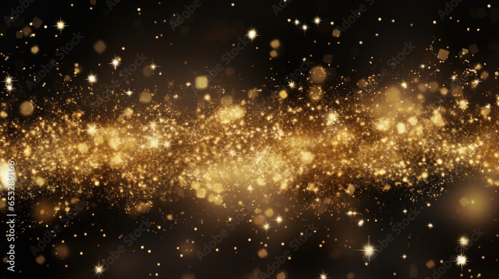 Gold glowing stars and particle background. Gold glowing stars and particle background.