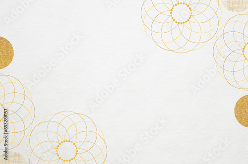 Luxury graceful Japanese modern style background with Japanese washi paper texture. Abstract floral patterned washi paper.