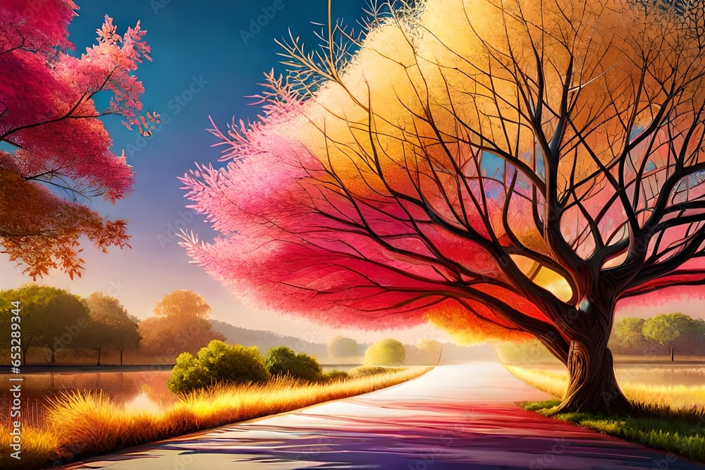 Colorful tree painting - Generated by AI