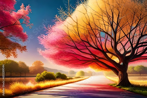 Colorful tree painting - Generated by AI © sajid
