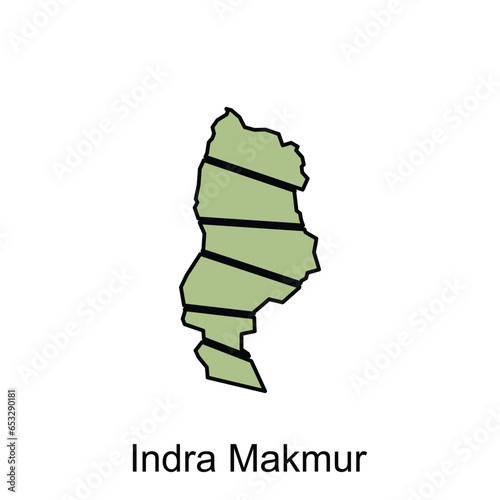 Map City of Indra Makmur illustration design, World Map International vector template with outline graphic sketch style isolated on white background photo