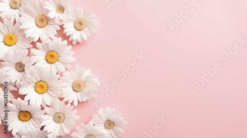 White daisy chamomile flowers background. © morepiixel