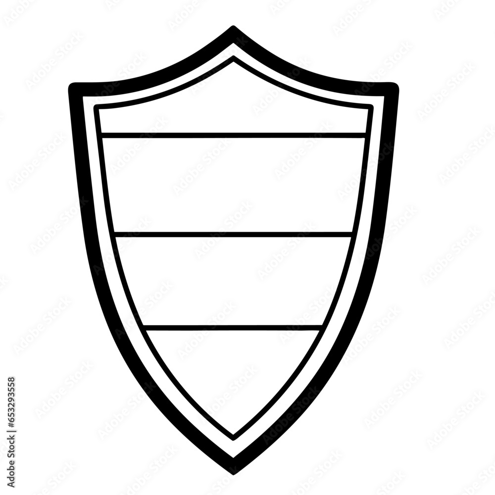 Shield Black outline vector, Shield Silhouette Vector Shield Black outline vector, Shield Silhouette Vector