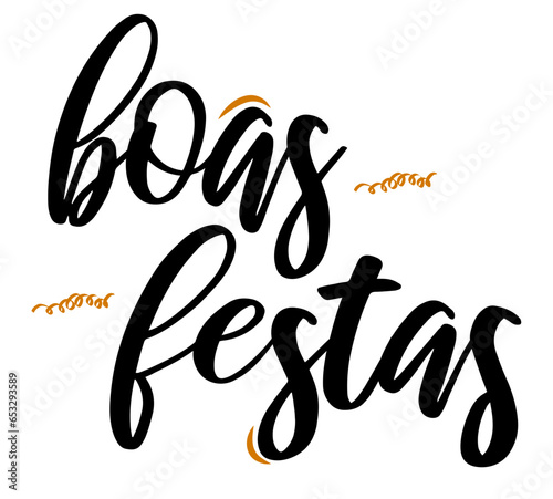 Lettering Feliz Ano Novo Boas Festas