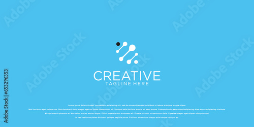 Simple DNA logo design with modern concept| abstract DNA logo| premium vector