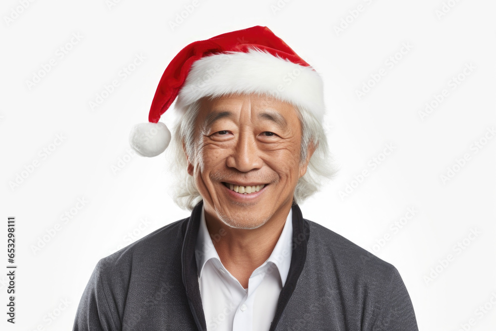 A man wearing a Santa hat with a cheerful smile. Perfect for holiday-themed designs and Christmas promotions. A man wearing a Santa hat with a cheerful smile. Perfect for holiday-themed designs and Christmas promotions.