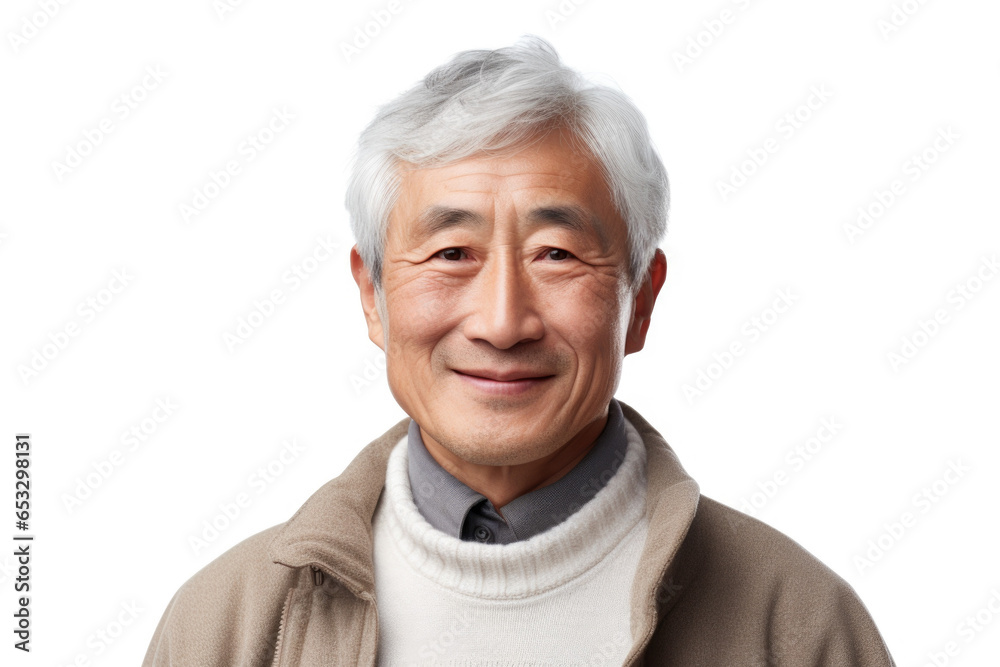A picture of a man with white hair wearing a brown jacket. Suitable for various uses. A picture of a man with white hair wearing a brown jacket. Suitable for various uses.