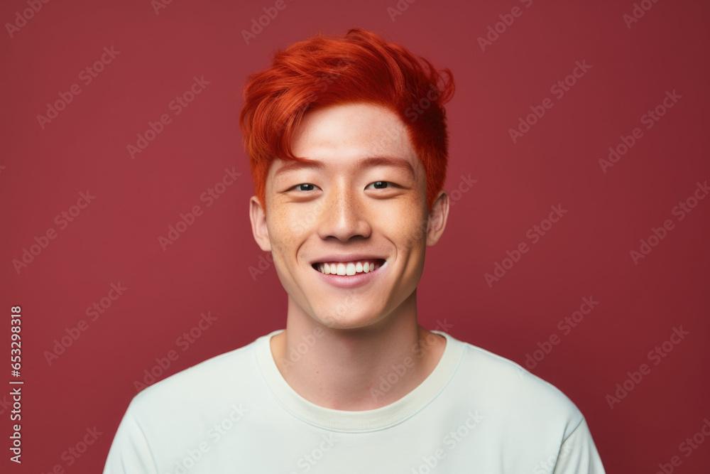 A man with red hair smiles warmly while wearing a crisp white shirt. Perfect for professional or casual settings. A man with red hair smiles warmly while wearing a crisp white shirt. Perfect for professional or casual settings.