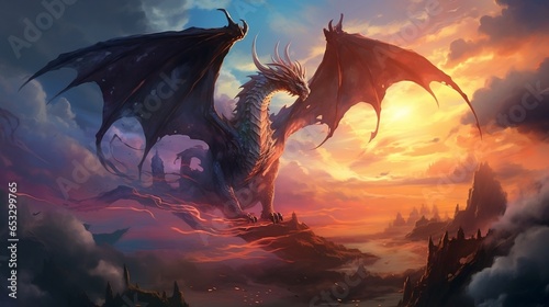 illustration of a powerfull dragon