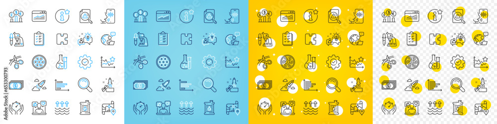 Vector icons set of Timer, Checklist and Startup rocket line icons pack for web with Payment, Social media, Puzzle outline icon. Search, Idea, Outsource work pictogram. Oil barrel. Vector Vector icons set of Timer, Checklist and Startup rocket line icons pack for web with Payment, Social media, Puzzle outline icon. Search, Idea, Outsource work pictogram. Oil barrel. Vector
