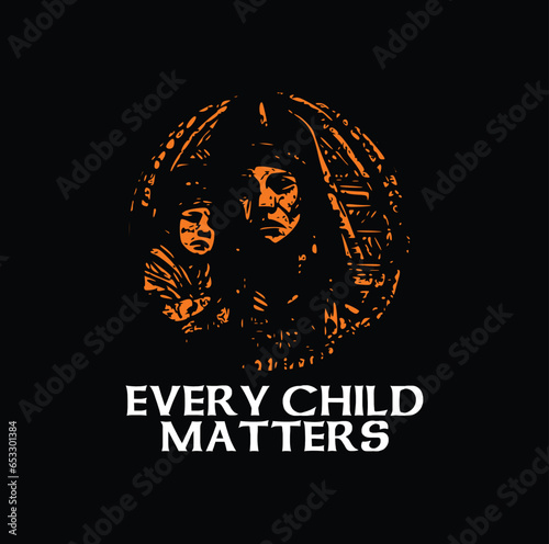 Every Child Matters. National Day of Truth and Reconciliation. Modern creative banner. Orange T-shirt Day.  