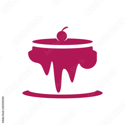 Sweet cake template logo design vector illustration