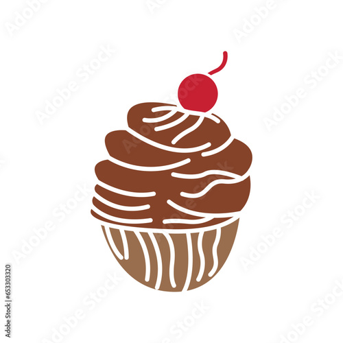 Sweet cake template logo design vector illustration