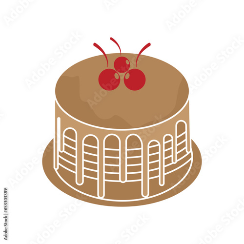 Sweet cake template logo design vector illustration
