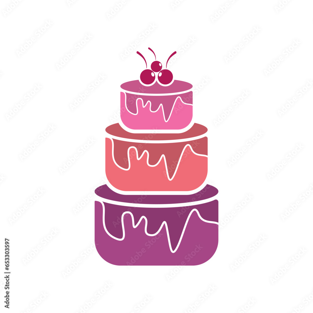 Sweet cake template logo design vector illustration Sweet cake template logo design vector illustration