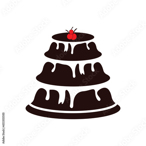 Sweet cake template logo design vector illustration