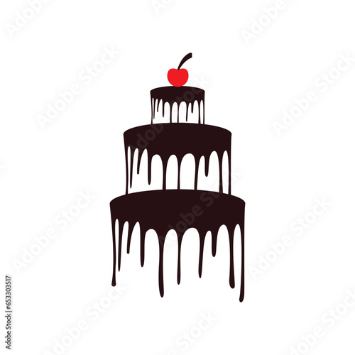 Sweet cake template logo design vector illustration