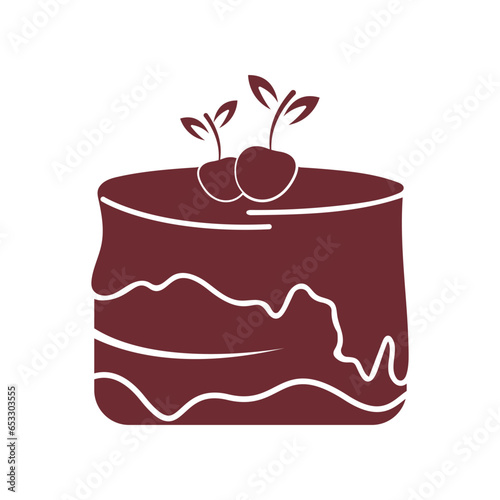 Sweet cake template logo design vector illustration