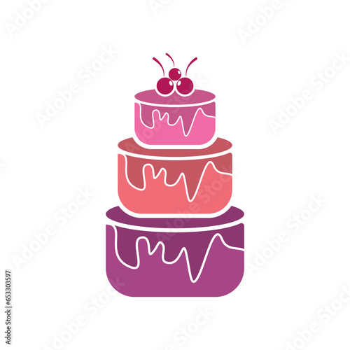 Sweet cake template logo design vector illustration