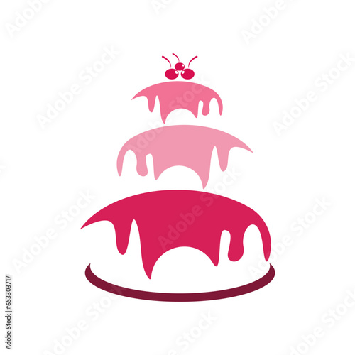 Sweet cake template logo design vector illustration