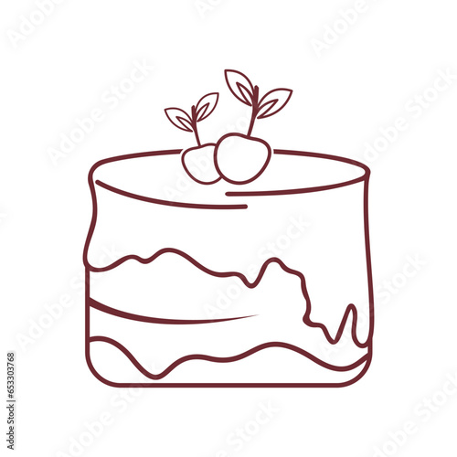 Sweet cake template logo design vector illustration