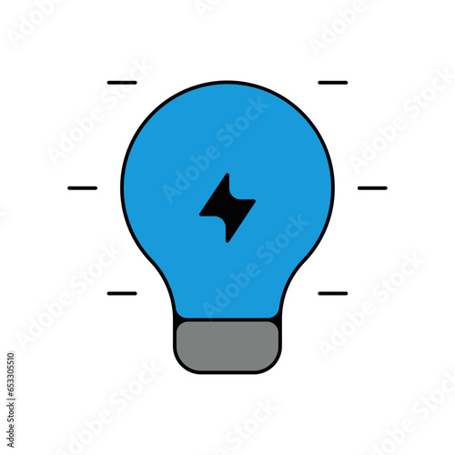 picto logo icones et symbole ecologie ampoule fin bleu