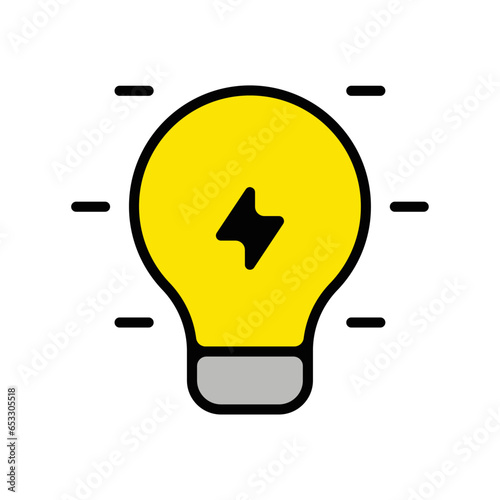 picto logo icones et symbole ecologie ampoule gras jaune