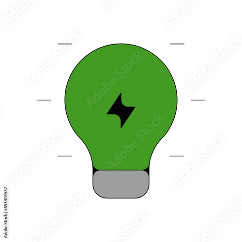 picto logo icones et symbole ecologie ampoule fin vert