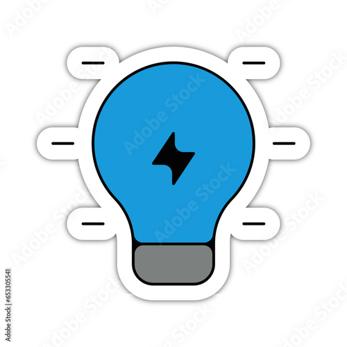 picto logo icones et symbole ecologie ampoule fin bleu relief