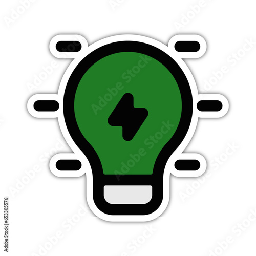 picto logo icones et symbole ecologie ampoule gras vert relief