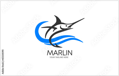 Marlin sea vector logo Marlin Fish Mascot Logo Design