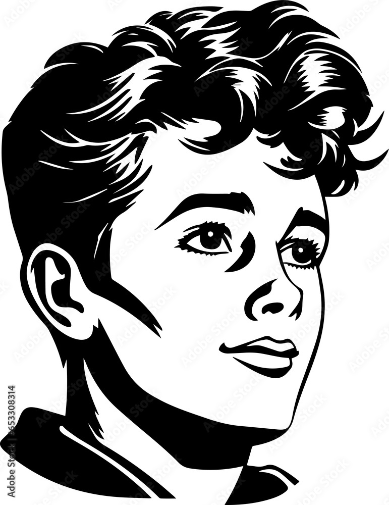 Retro Cartoon Boy Head, Little boy face Illustration on a transparent background Retro Cartoon Boy Head, Little boy face Illustration on a transparent background