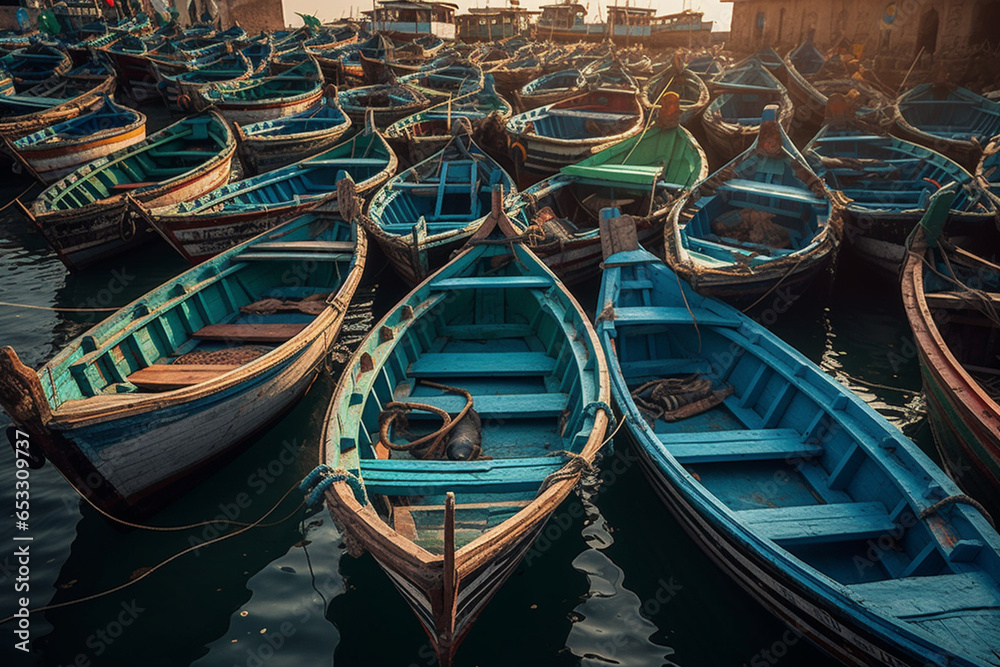 In a charming seaside village, colorful fishing boats bobbed in the harbor, their vibrant hues reflecting in the calm, azure waters under the warm, coastal sun. In a charming seaside village, colorful fishing boats bobbed in the harbor, their vibrant hues reflecting in the calm, azure waters under the warm, coastal sun.