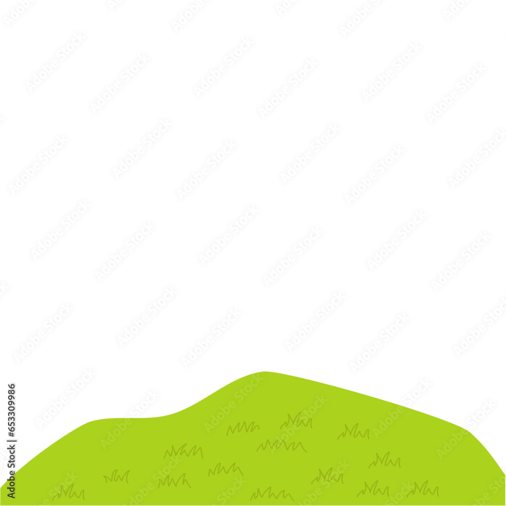 Obraz premium Illustration of grassy green hills