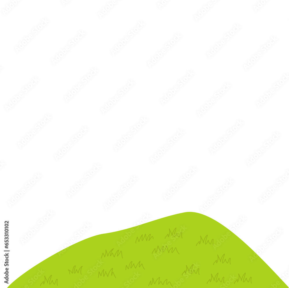 Obraz premium Illustration of grassy green hills