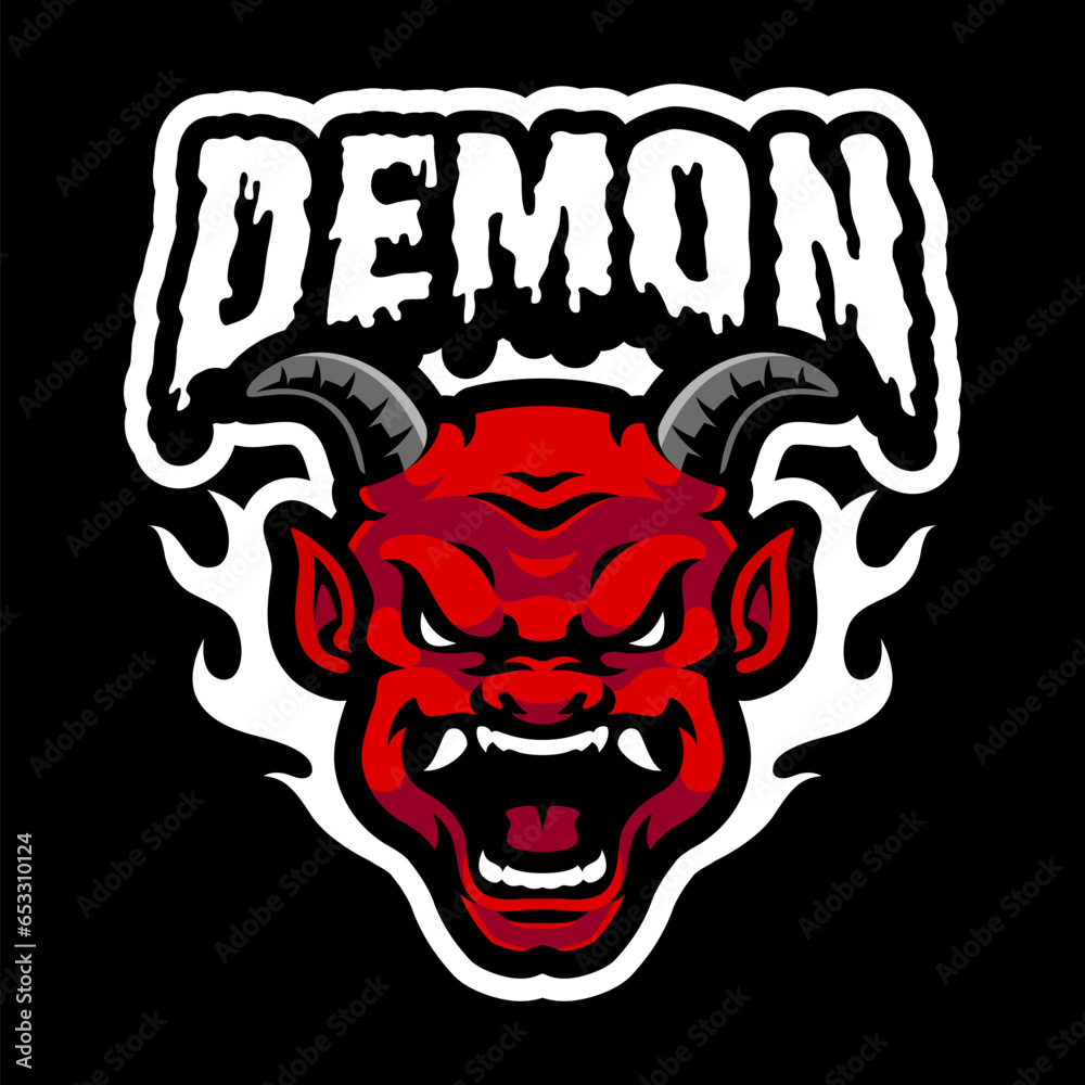 Fototapeta premium DEMON DEVIL MASCOT LOGO DESIGN