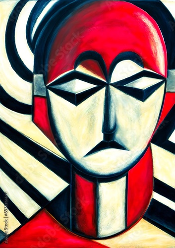Abstract human face. Charco...