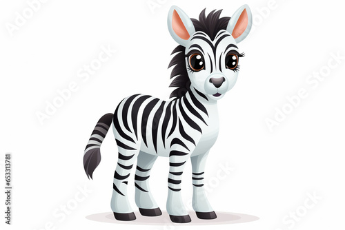 vector design  cute animal character of a zebra