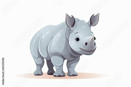 vector design  cute animal character of a rhino