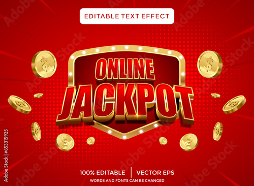 online jackpot 3D text effect template