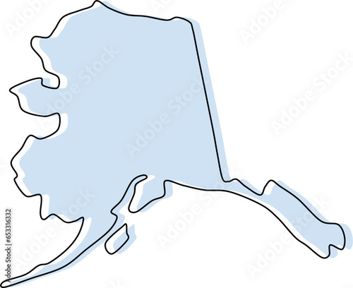 alaska map, alaska vector, alaska outline, alaska stylized