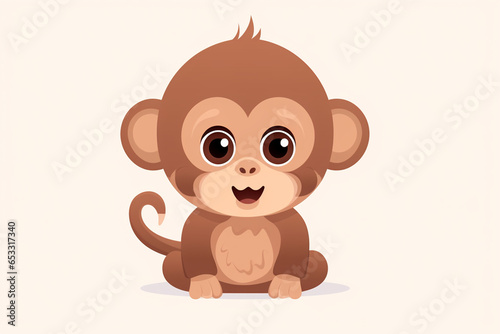 vector design, cute animal character of a monkey