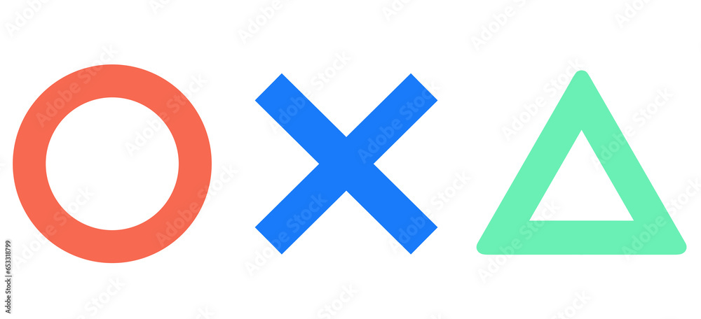 Obraz premium シンプルなまる・ばつ・三角のイラスト