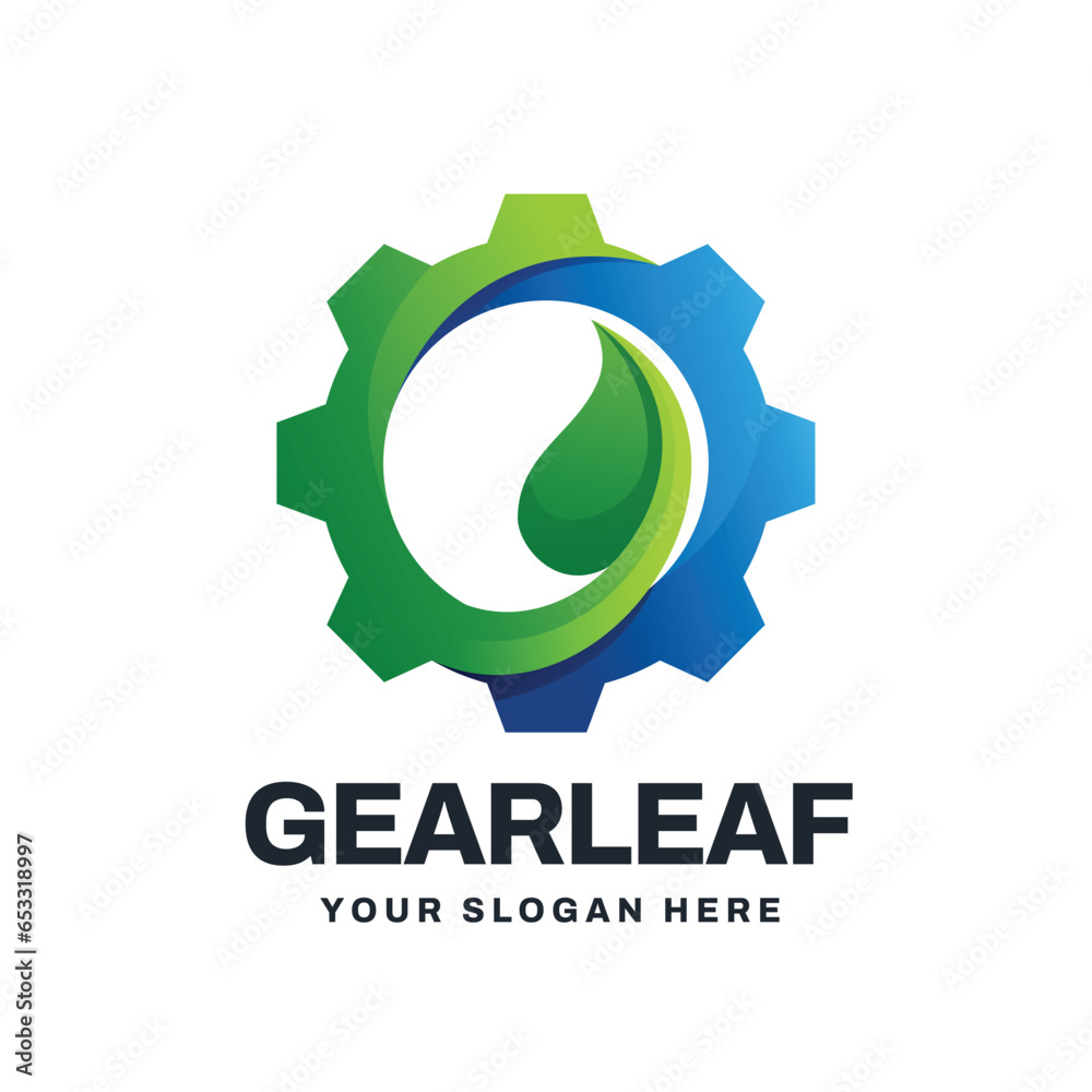 gear leaf logo vector icon illustration gear leaf logo vector icon illustration