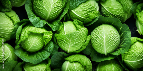 Fresh Cabbage background top view. Generative AI