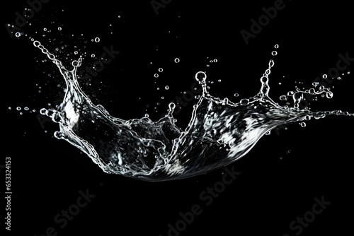 splash of water isolated on black