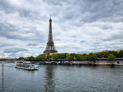 View of the Eiffel Tower in Paris  symbol of the city and of France